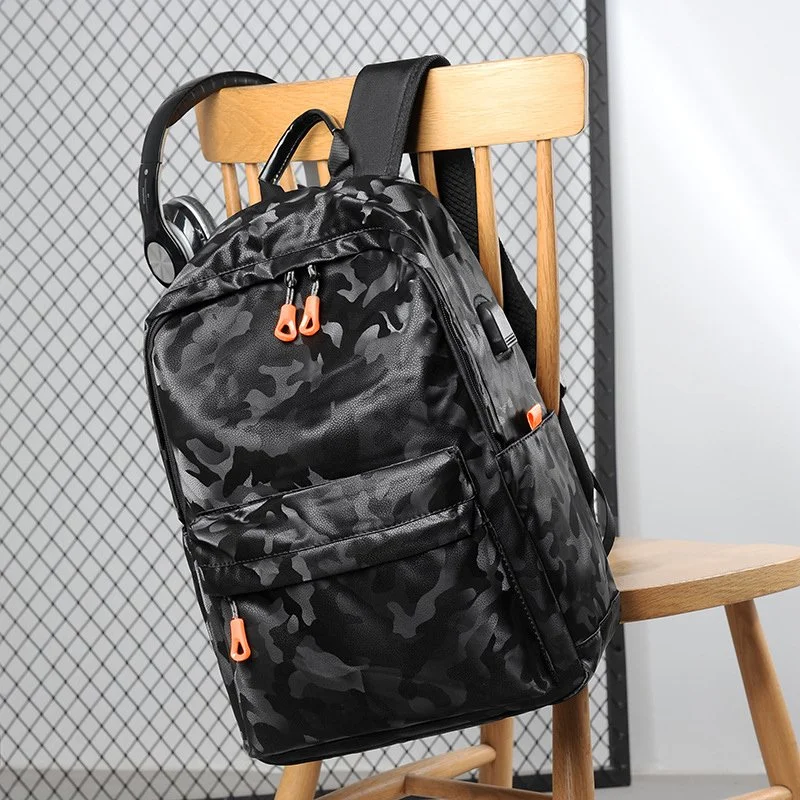 Black Camouflage Backpack for Men