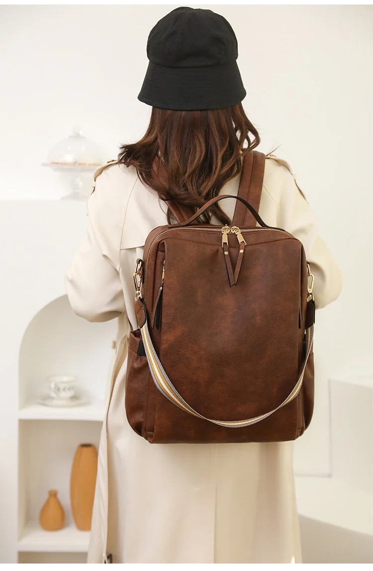 Waterproof PU Leather Backpack Purse for Women