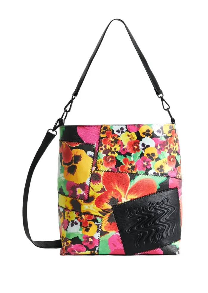 Desigual Black Handbag with Adjustable Strap and Sleek Logo Detail
