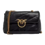Pinko Women's Black Leather Clip Bag