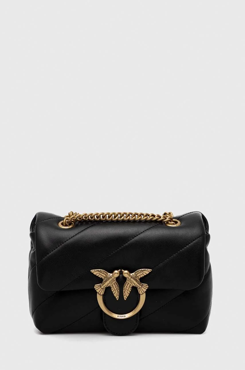Pinko Women's Black Leather Shoulder Bag