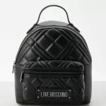 Love Moschino Black Rucksack with Front Pockets for Women