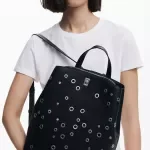 Desigual Women’s Black Plain Handbag with Zip Closure