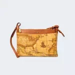 Alviero Martini Prima Classe Women’s Beige Leather Bag with Zip and Lined Interior