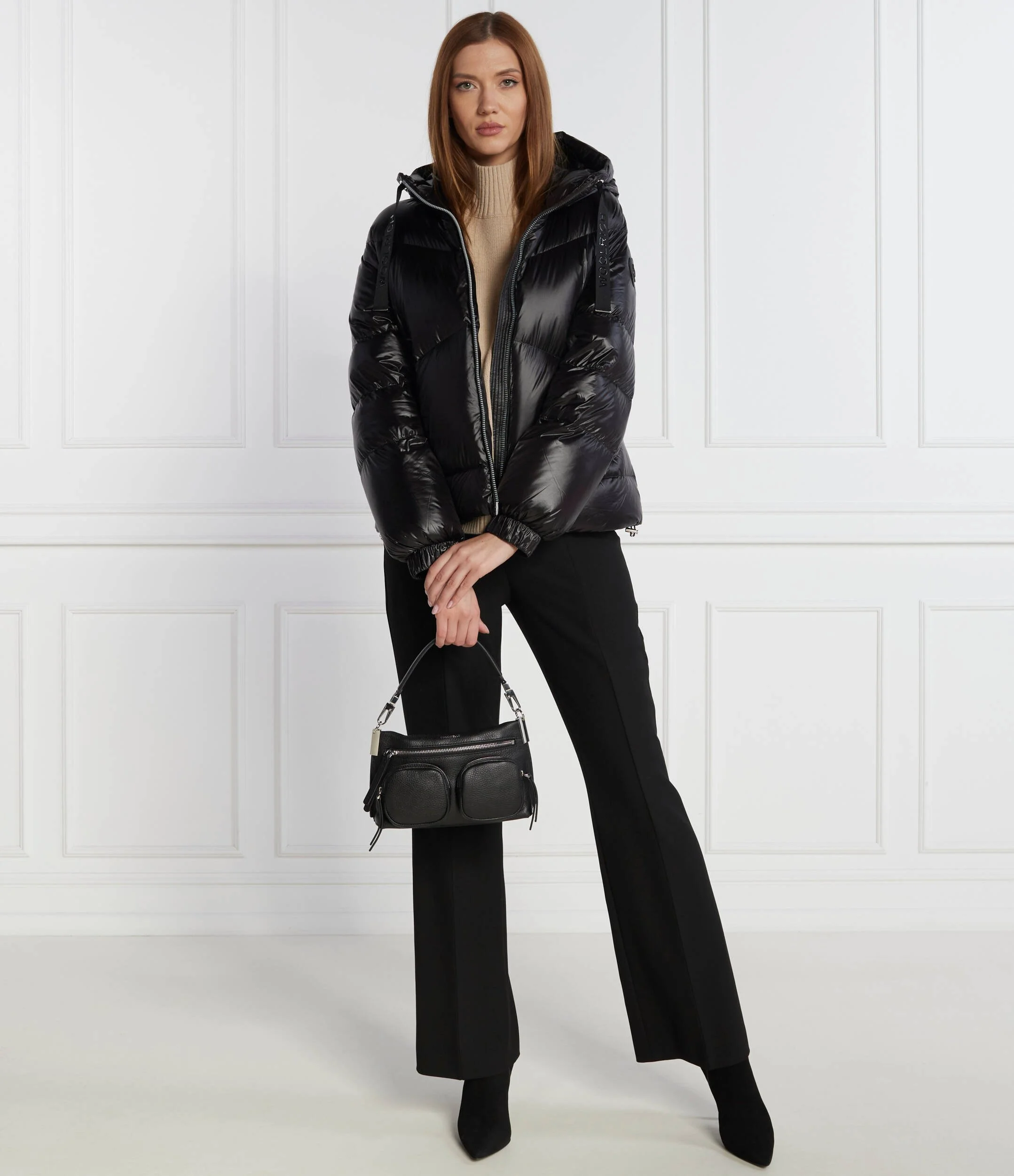 Coccinelle Women's Black Leather Zip-Top Bag