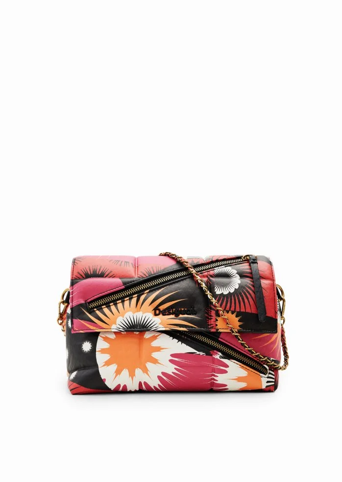 Desigual Convertible Shoulder Bag with Chain Strap and Multiple Compartments