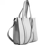 Brunello Cucinelli Leather White Shoulder Tote Bag