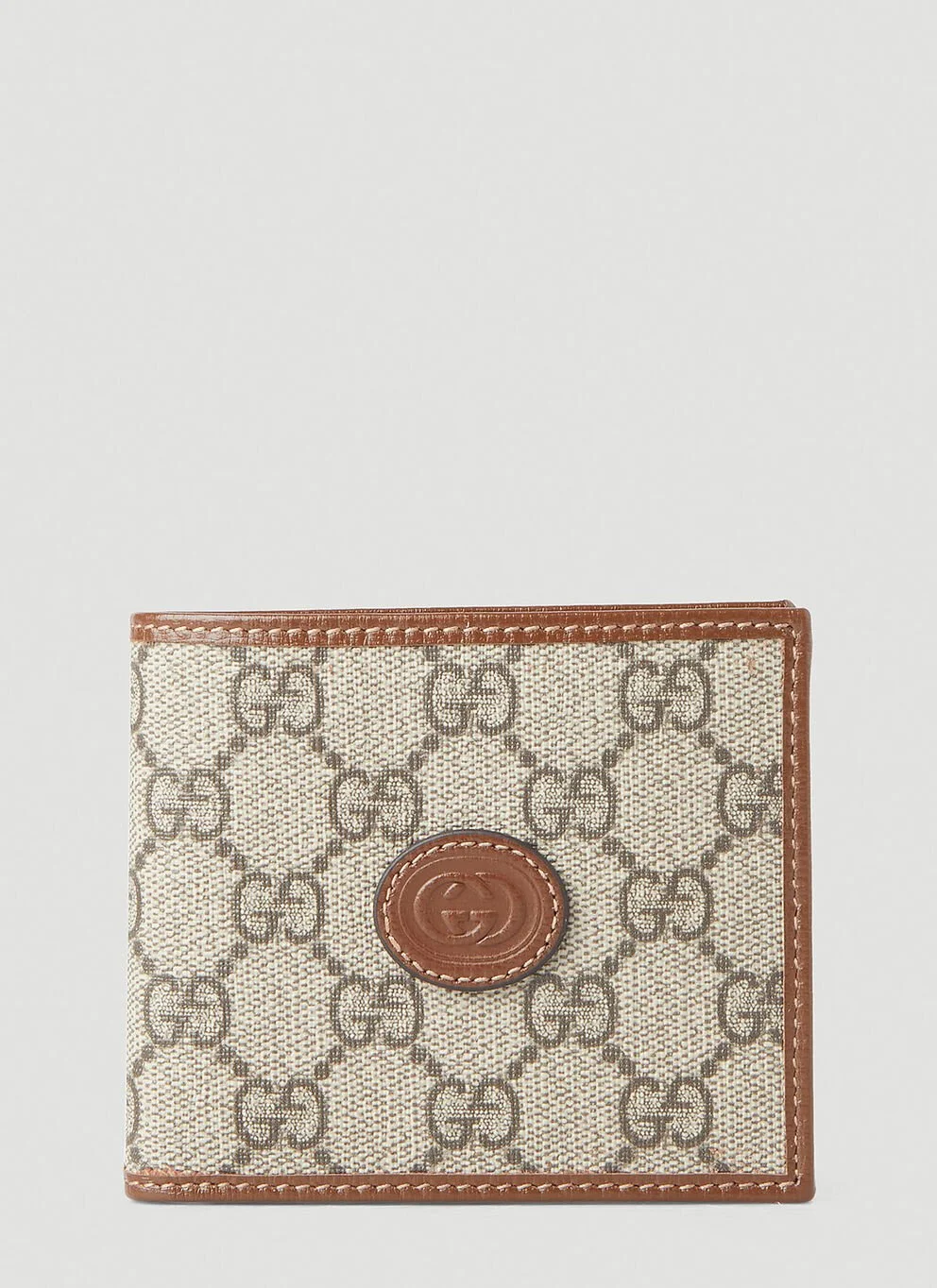 Gucci Wallet with GG Supreme Pattern and Leather Detailing