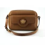 Versace Brown Calf Leather Camera Case Shoulder Bag – Elegant & Versatile