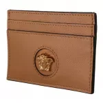 Versace Medusa Head Brown Calf Leather Card Holder Wallet