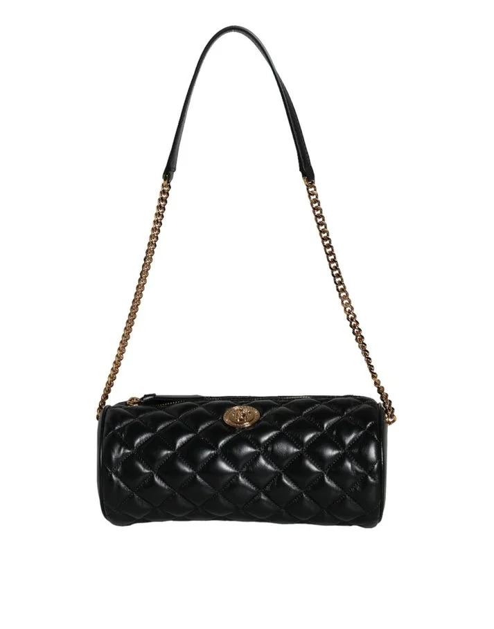 Versace Black Crossbody Bag with Adjustable Strap and Zipper Fastening