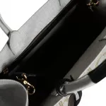 Versace White and Black Tote Bag with Adjustable Strap and Logo Hardware
