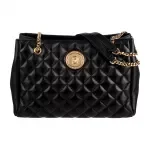 Versace Black Shoulder Bag with Chain Strap and Logo Hardware
