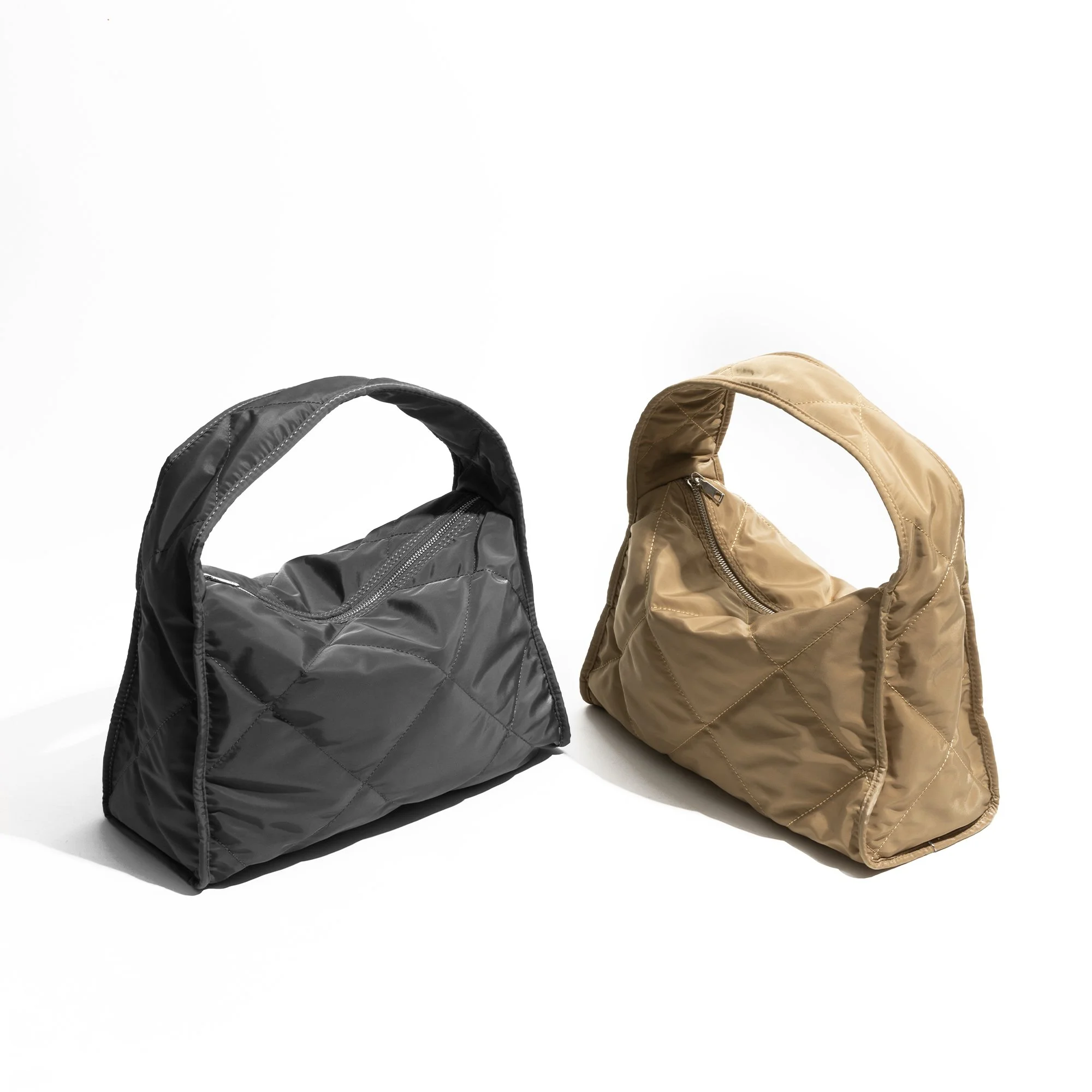 Soft Nylon Hobo Handbag with Diamond Lattice – Stylish Women's Purse