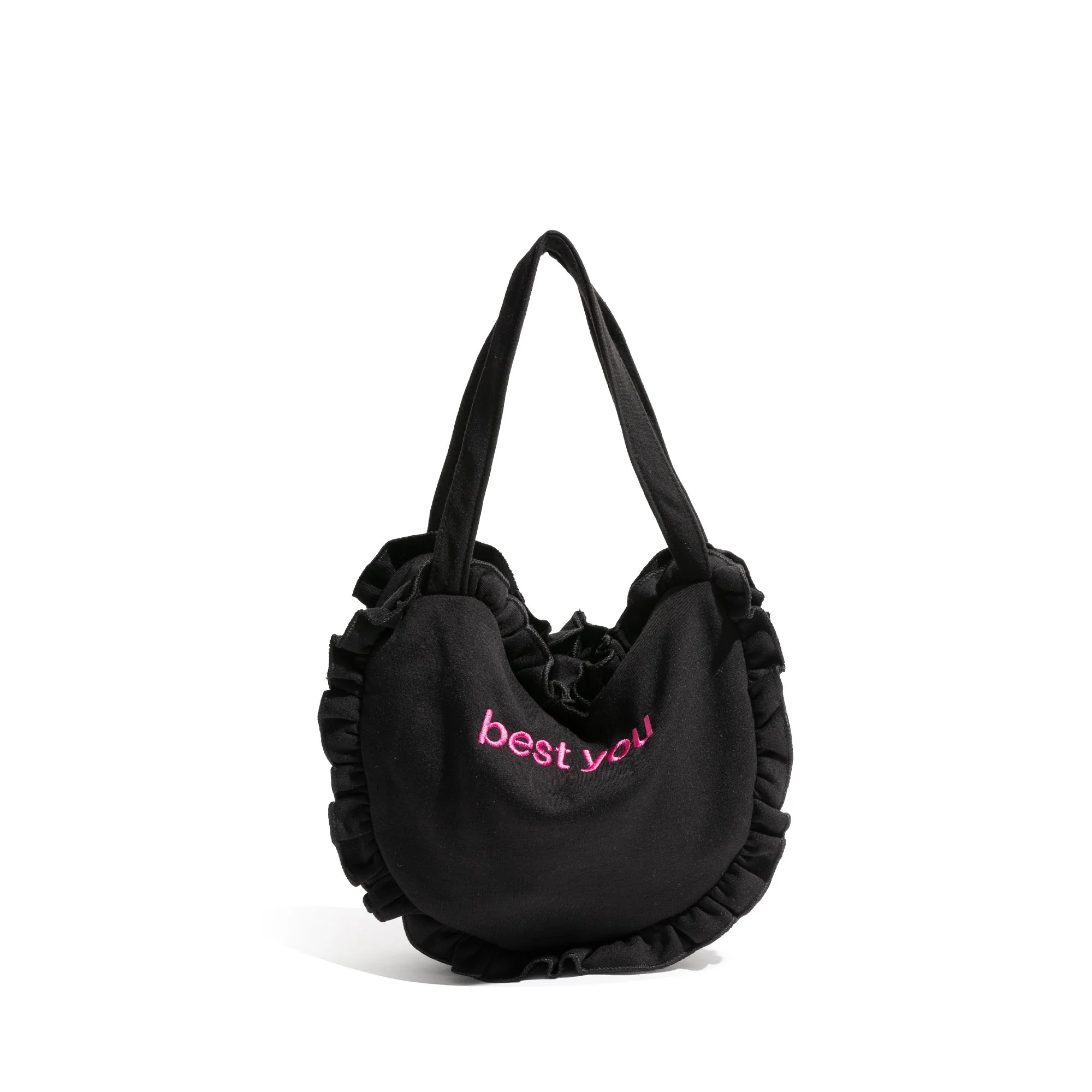 Heart Shaped Cotton Embroidery Tote Bag for Women