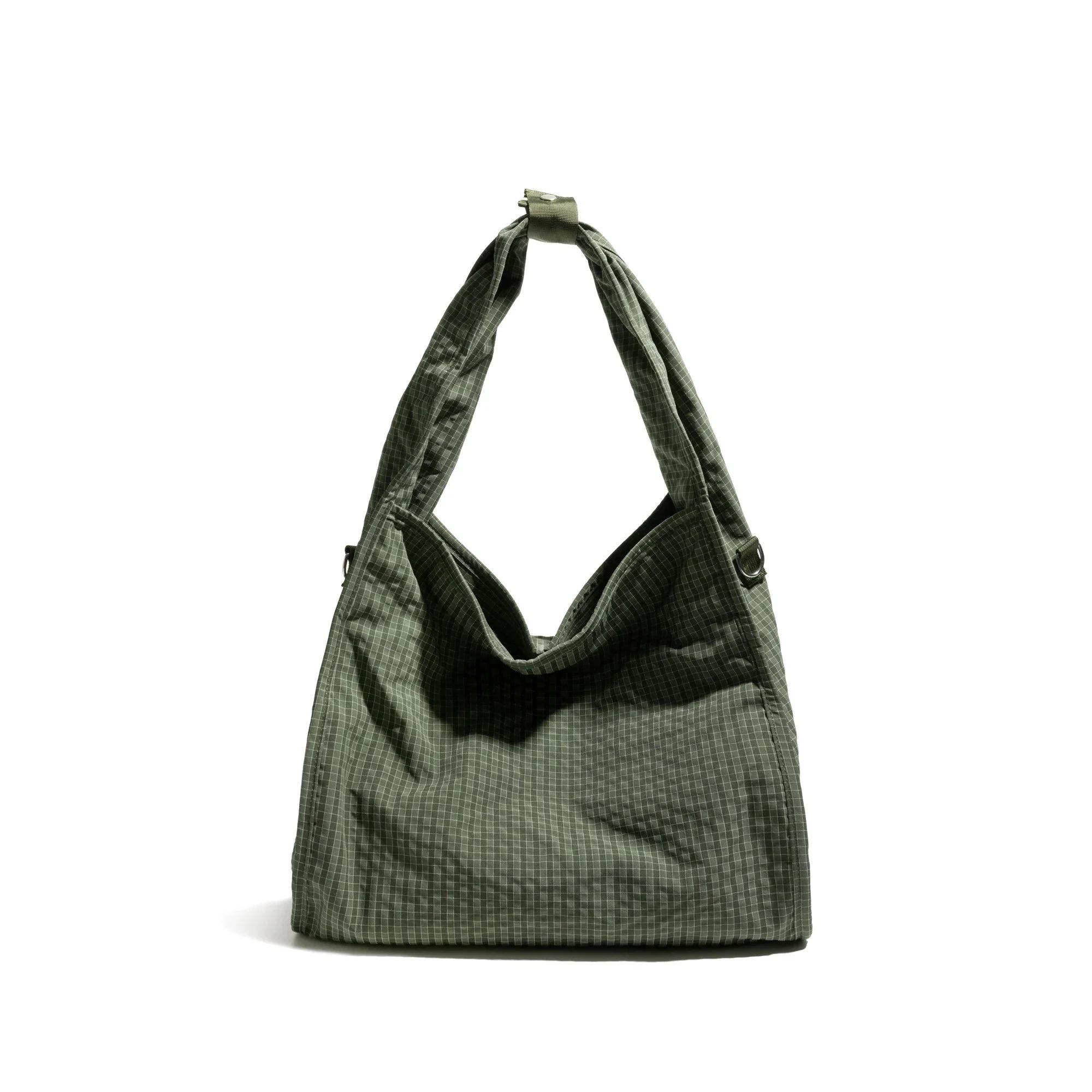 Stylish Small Plaid Nylon Handbag