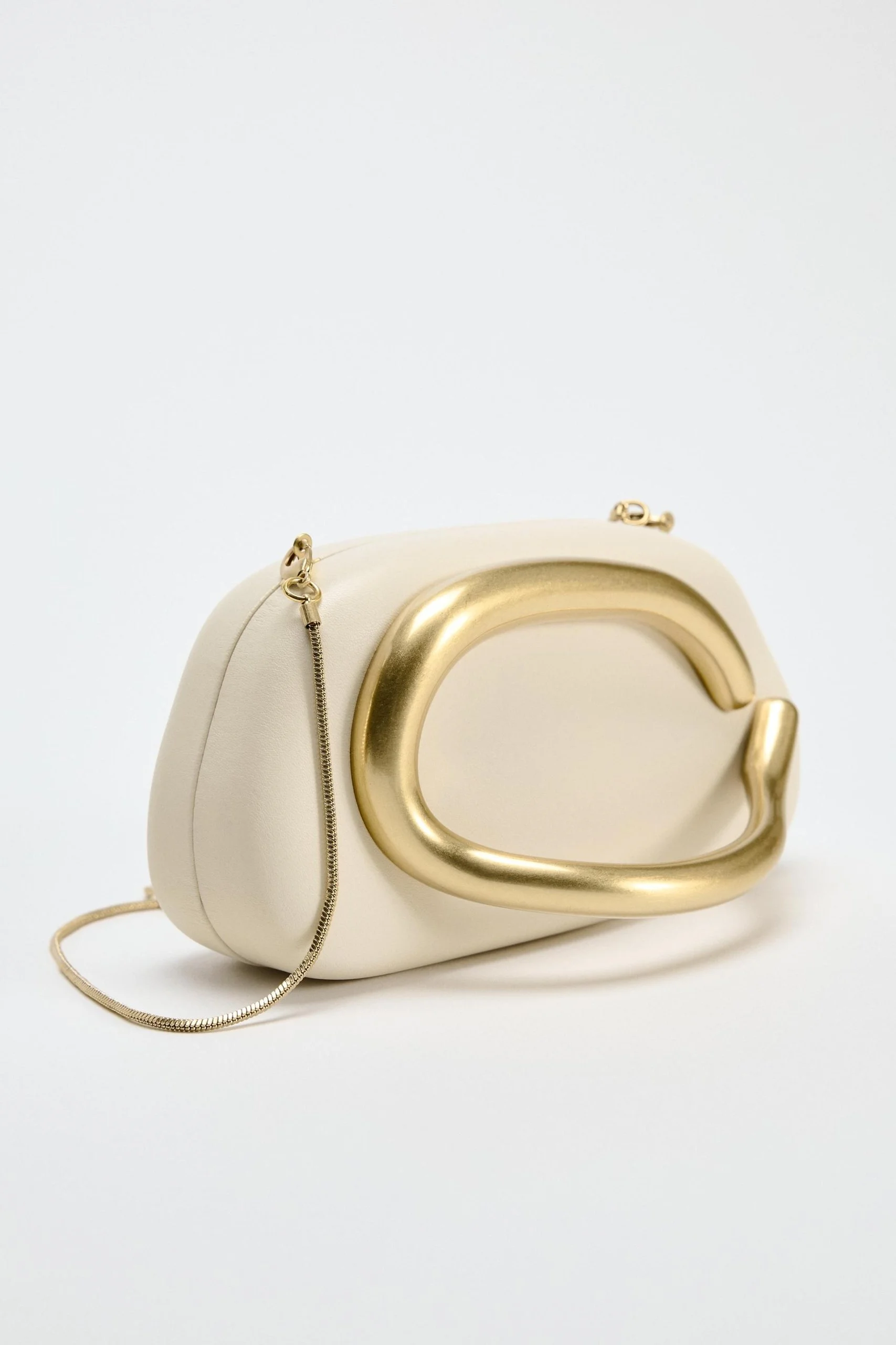 Elegant Gold Metal Closure Box Clutch