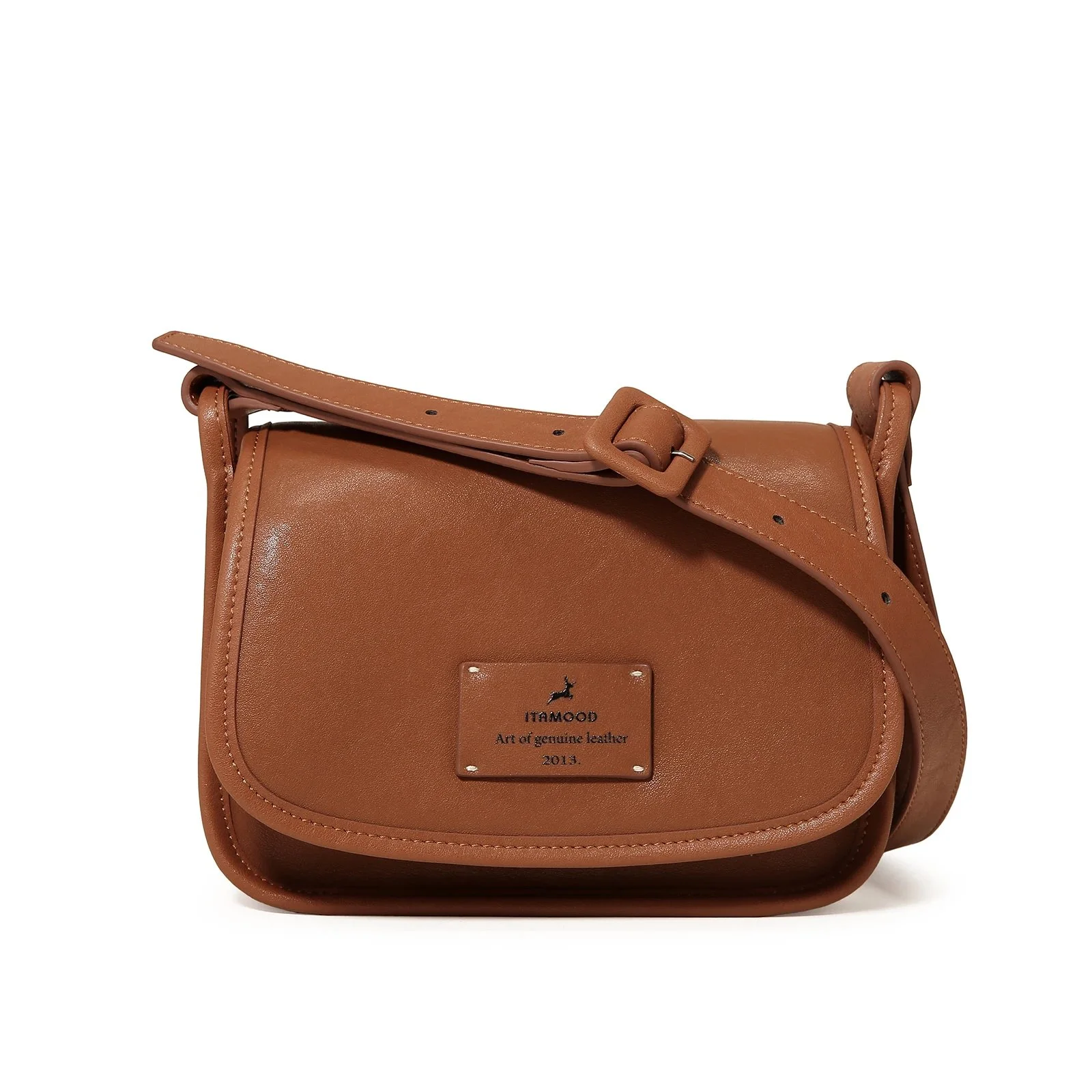 Vintage Vegetable-Tanned Leather Shoulder Bag