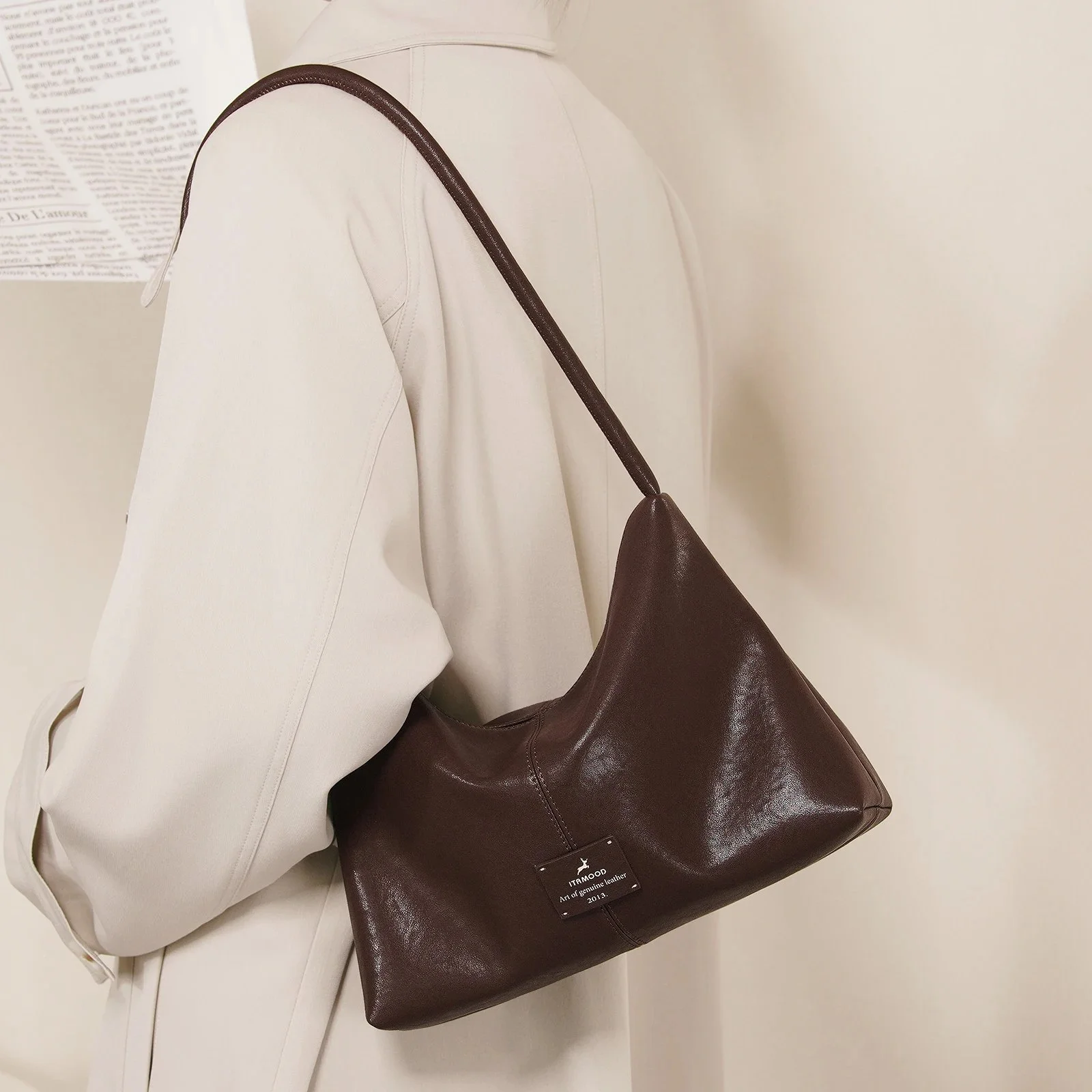 Vintage Leather Underarm Bag