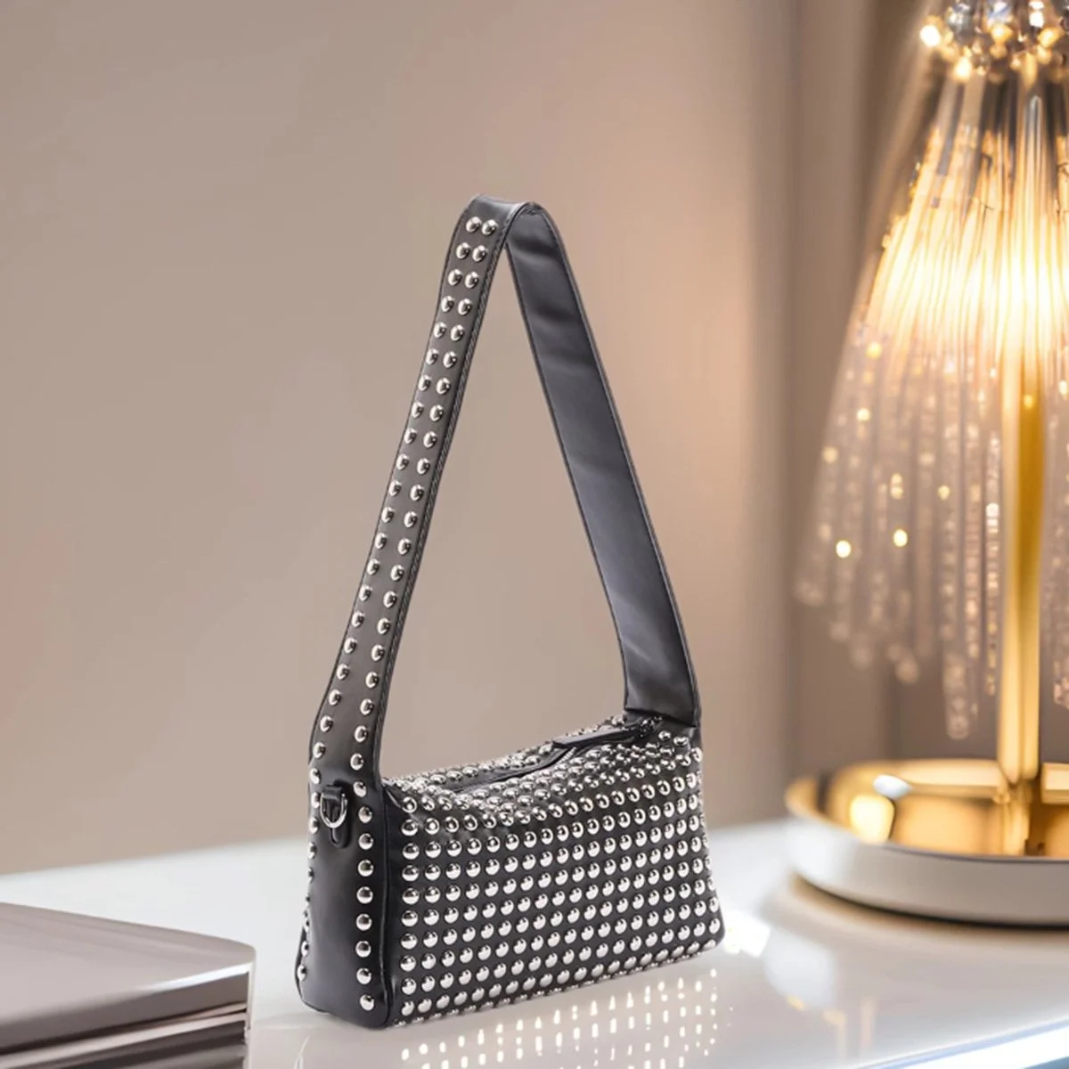 Vintage Rivet Shoulder Bag