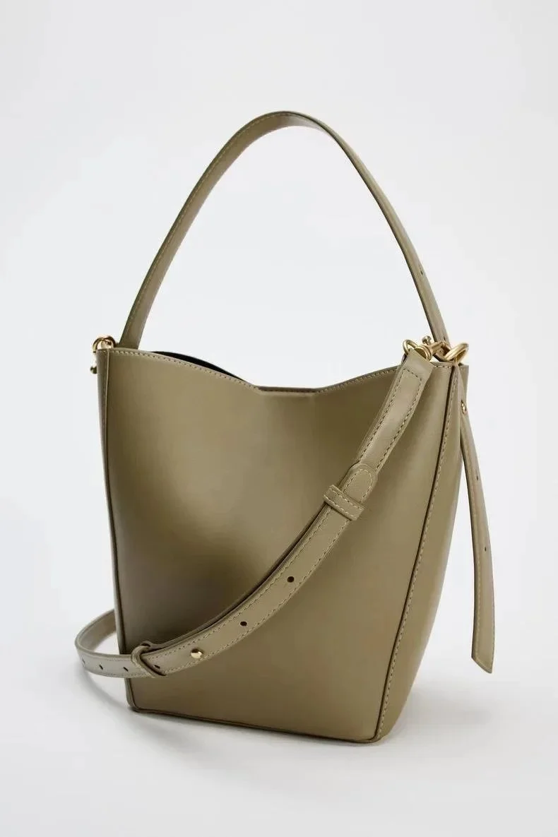 Luxury PU Leather Bucket Bag