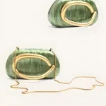 Luxury Acrylic Evening Clutch with Metal Chain Handle