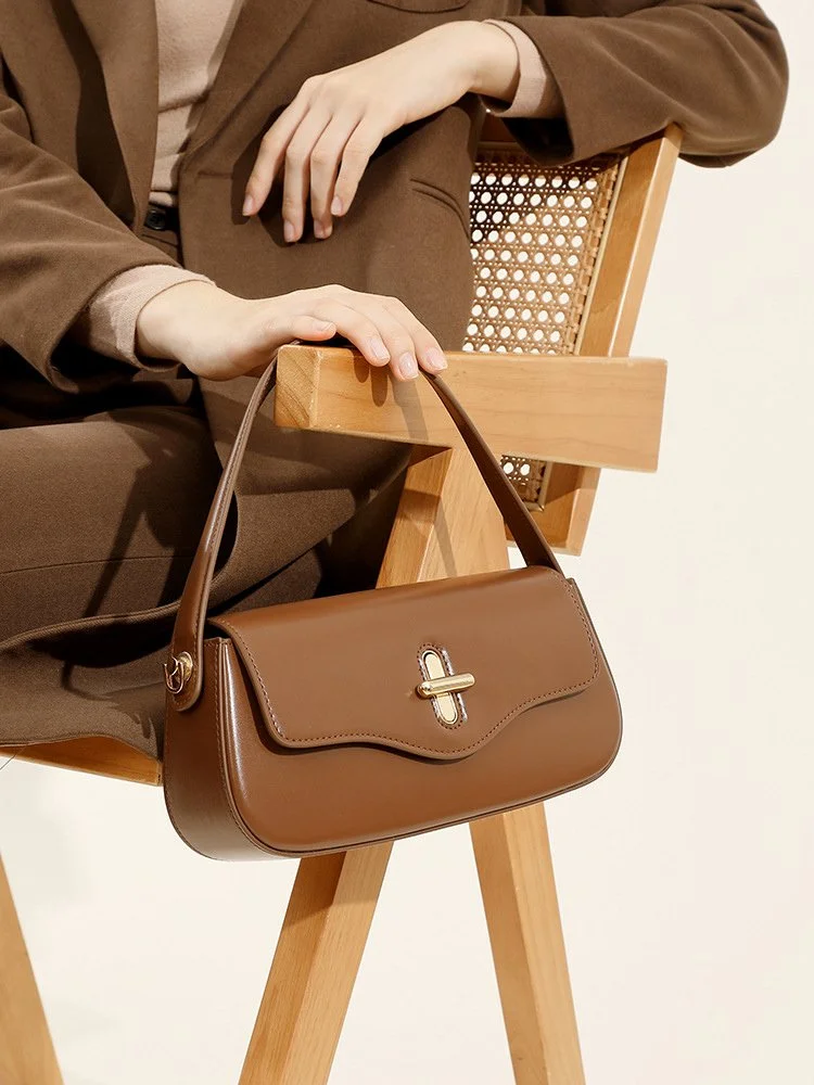 Luxury Genuine Leather Crossbody Satchel Handbag for Women