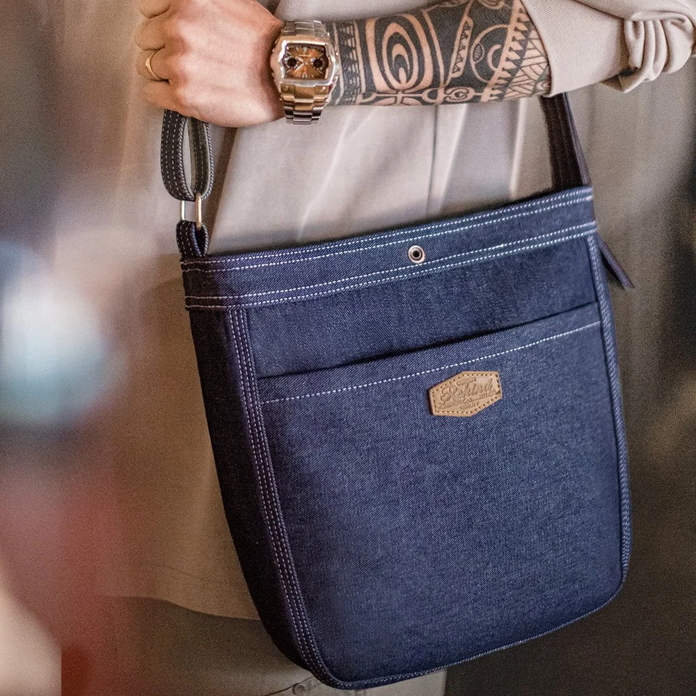 Denim Messenger Shoulder Bag