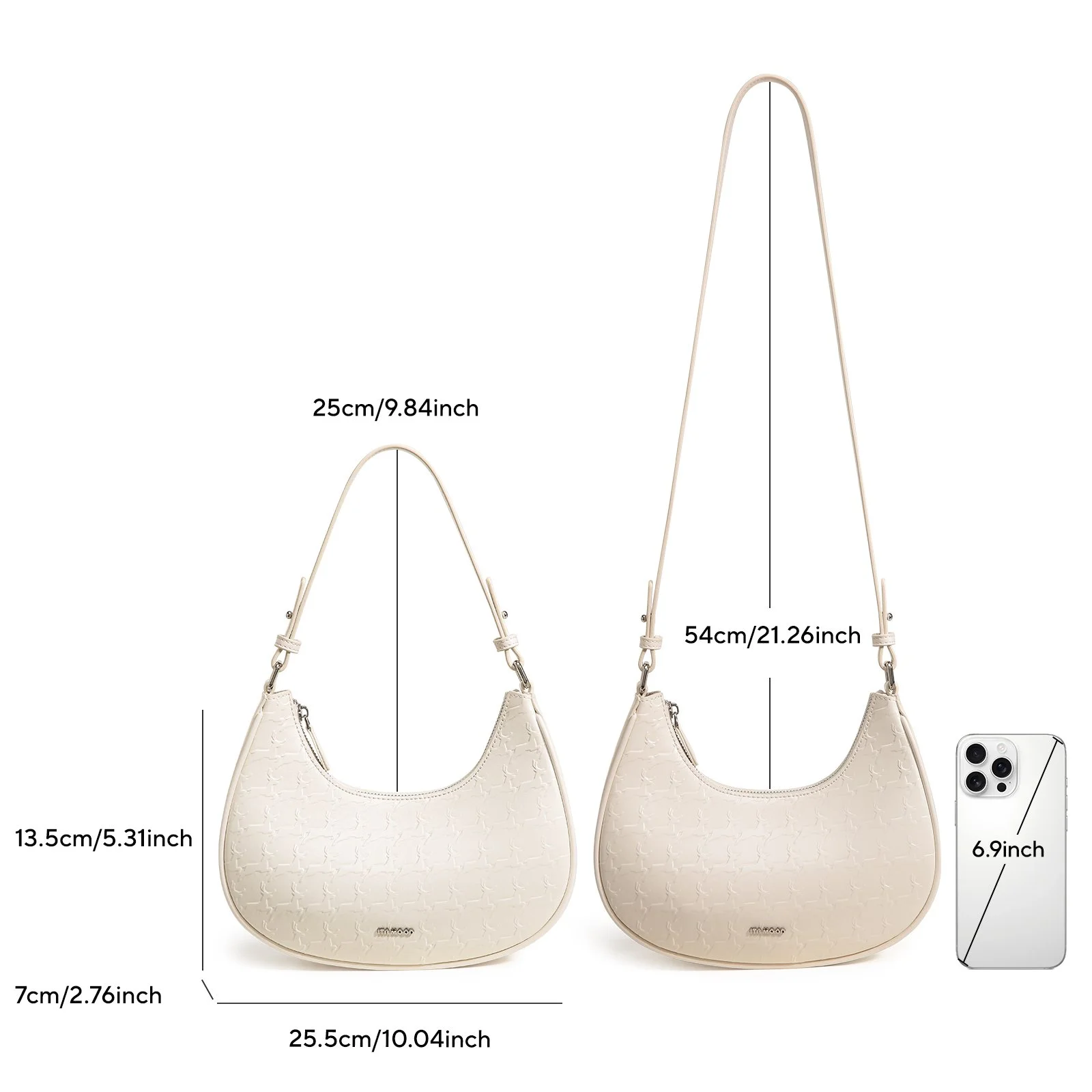 Chic Half Moon Cow Print Underarm Bag – Trendy Crossbody Handbag