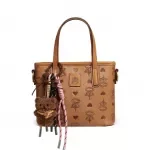 Brown Handbag Tote for Women with Cute Little Bear Pendant and Adjustable Shoulder Strap