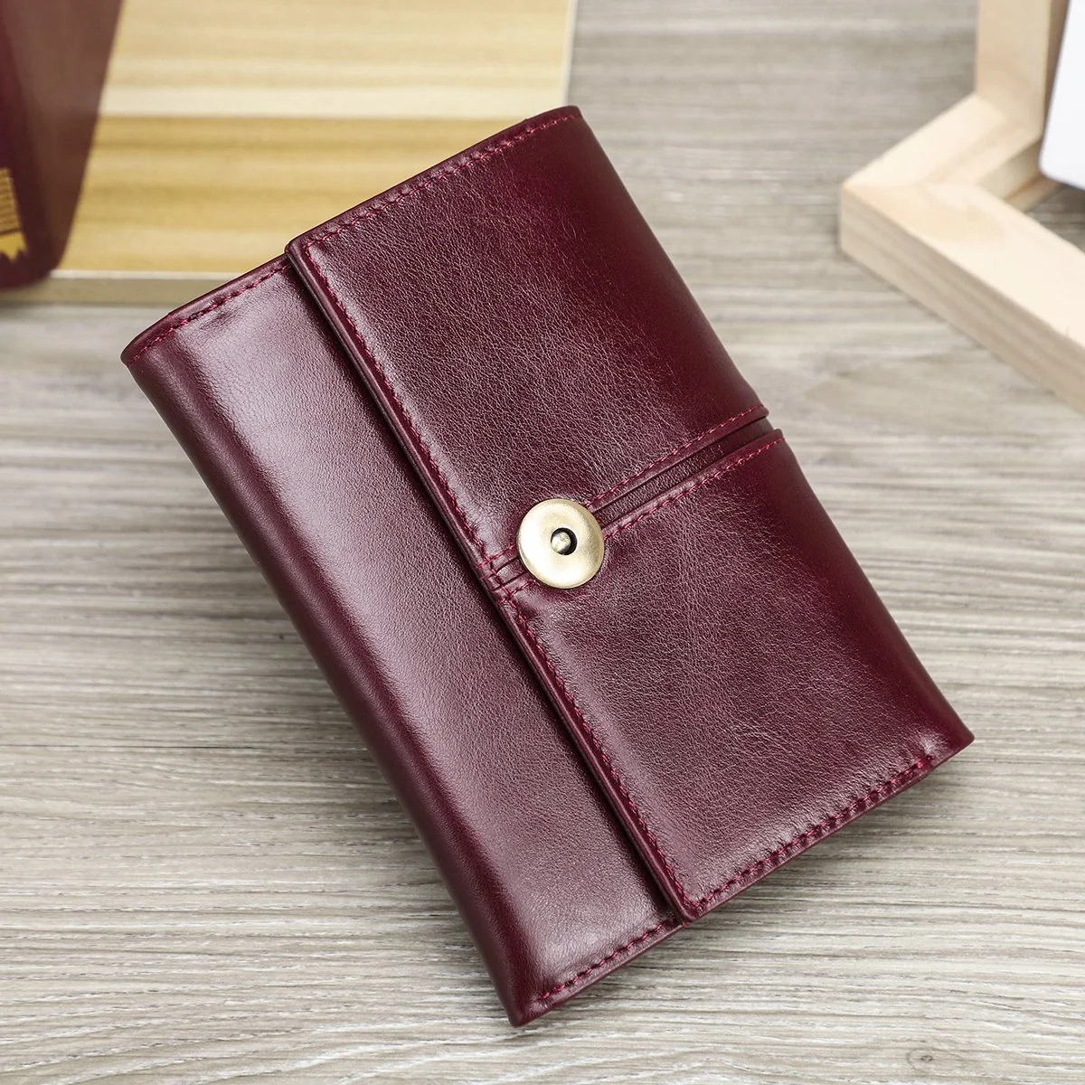 Luxury Genuine Leather Short Wallet for Women