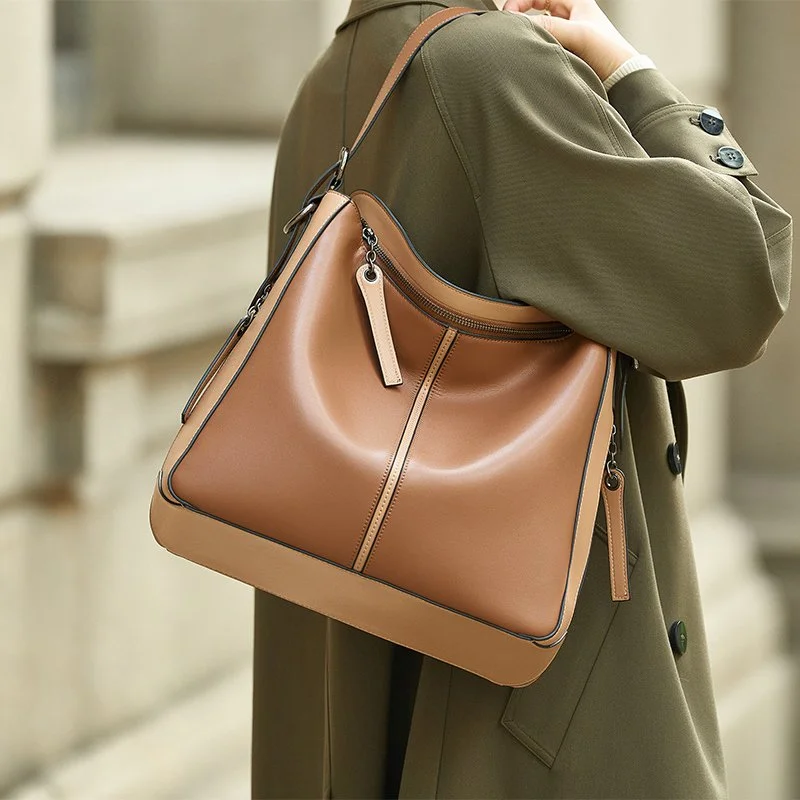 Genuine First Cow Leather Tote Handbag