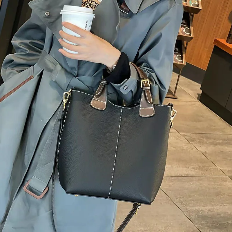 Vintage Leather Bucket Bag