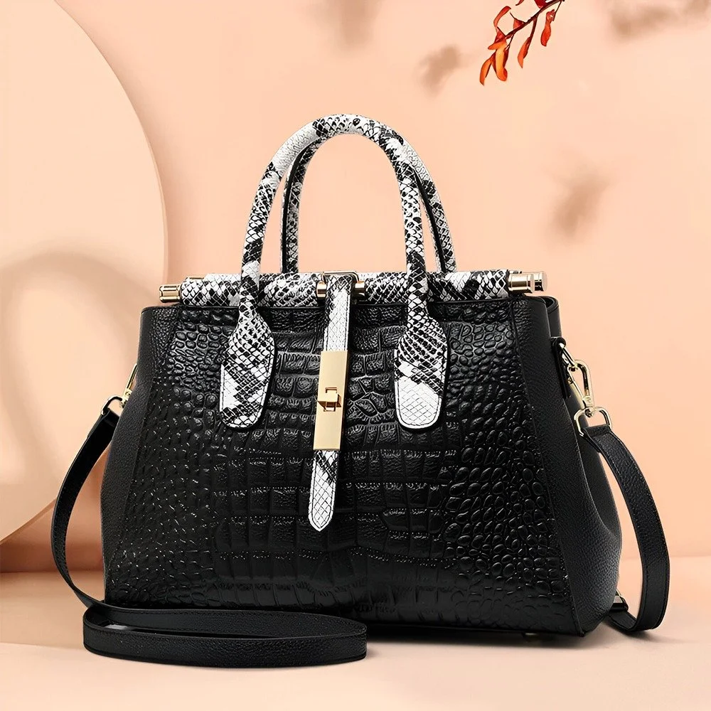 Elegant Women's Genuine Leather Bucket Bag