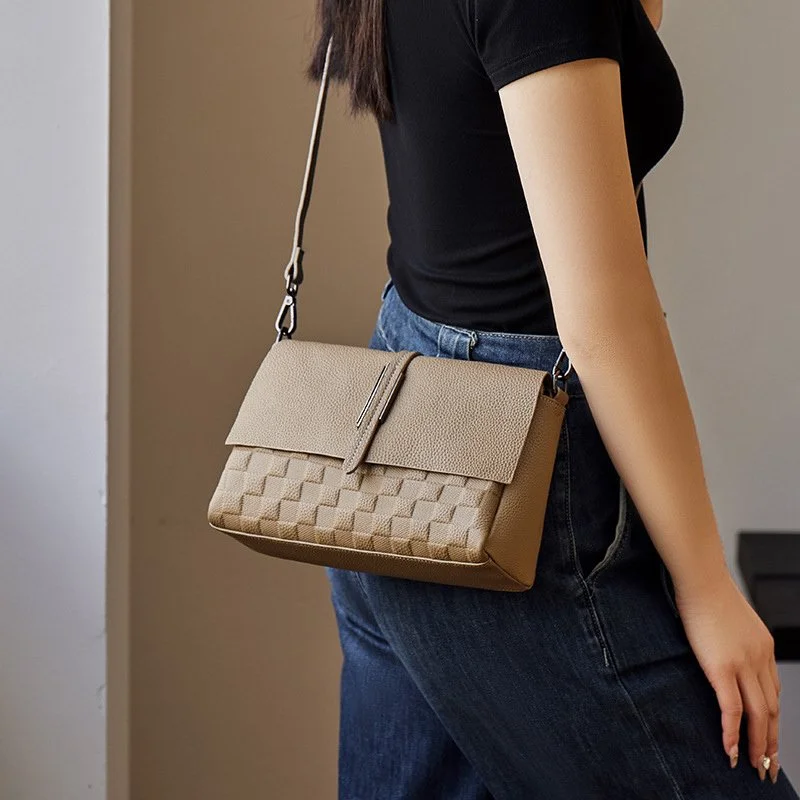 Premium Leather Women's Crossbody Small Square Shoulder Bag