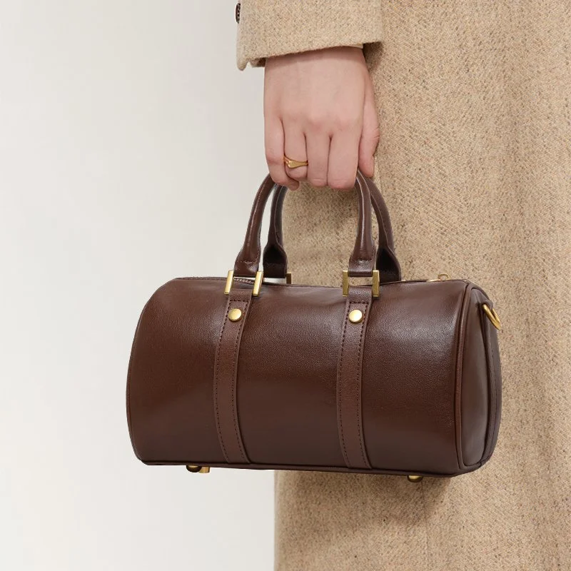 Vintage Leather Boston Bag