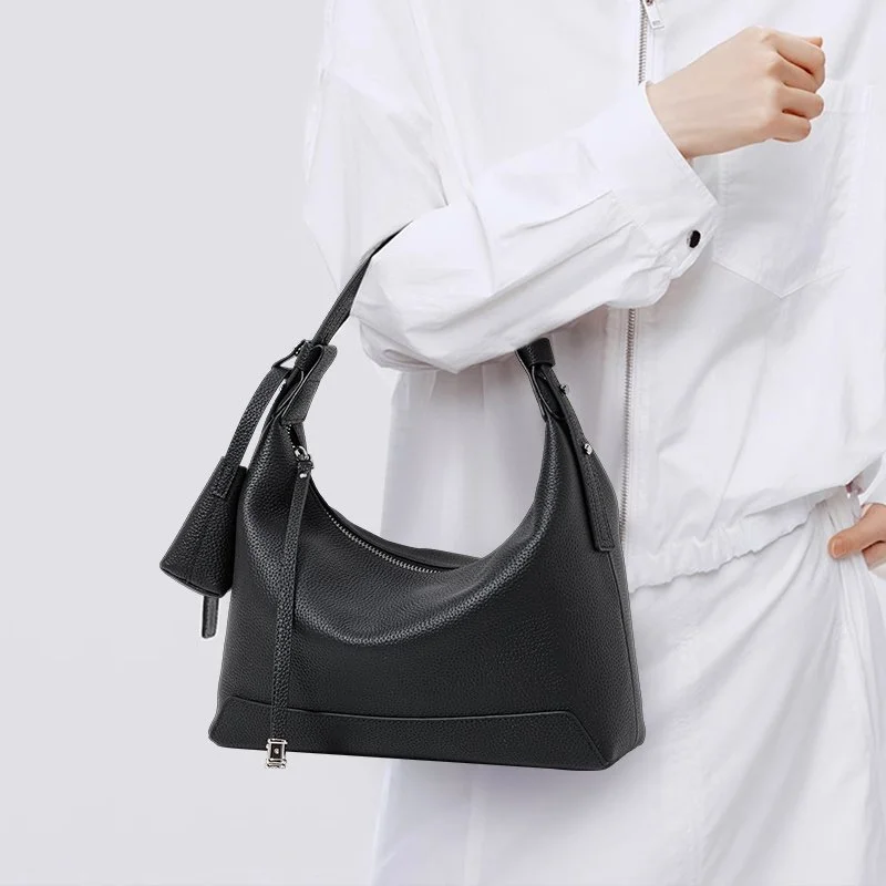 Genuine Leather Large-Capacity Shoulder & Crossbody Tote Bag for Women