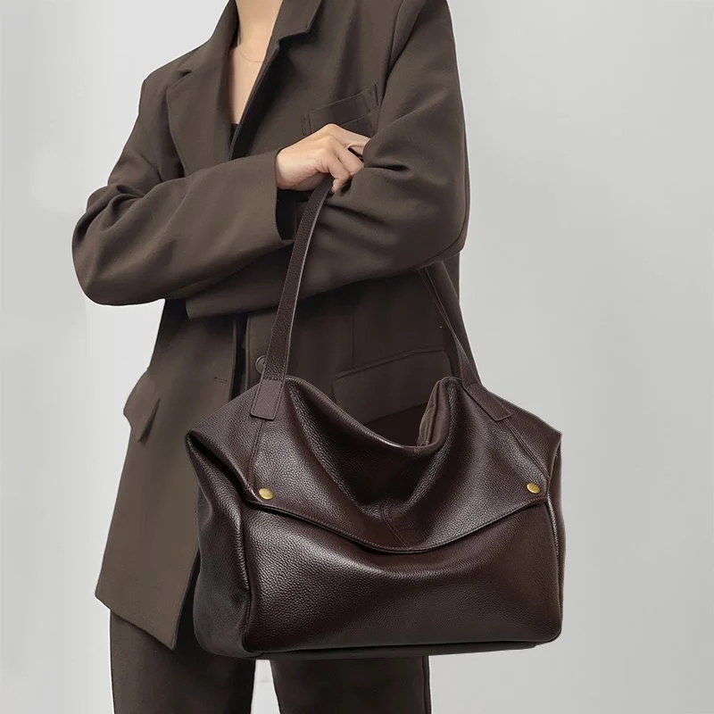 Large-Capacity Leather Tote Bag