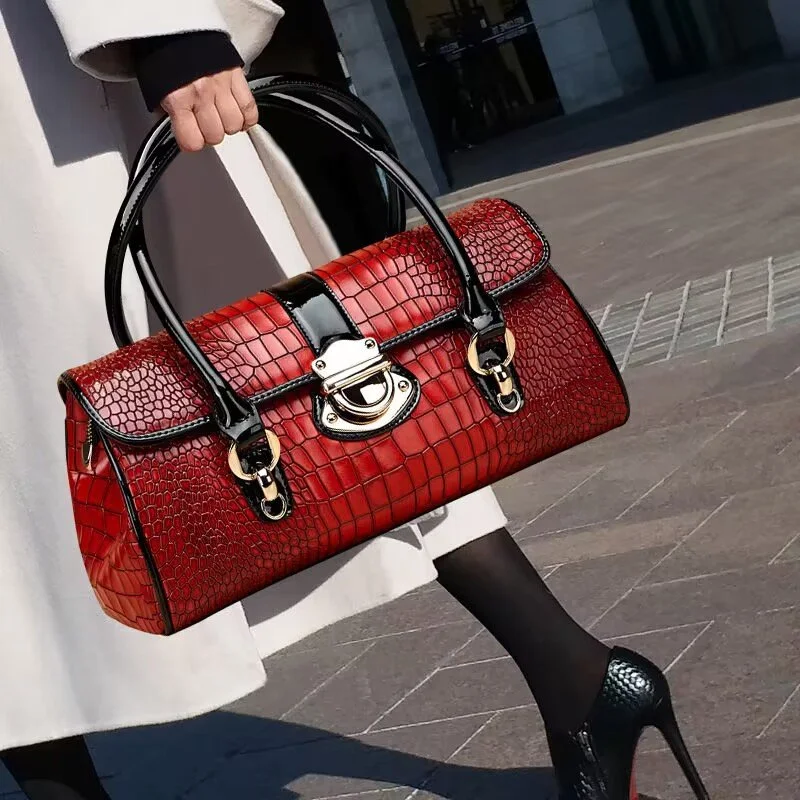 Elegant Genuine Leather Tote Bag – Stylish Shoulder Handbag for Women