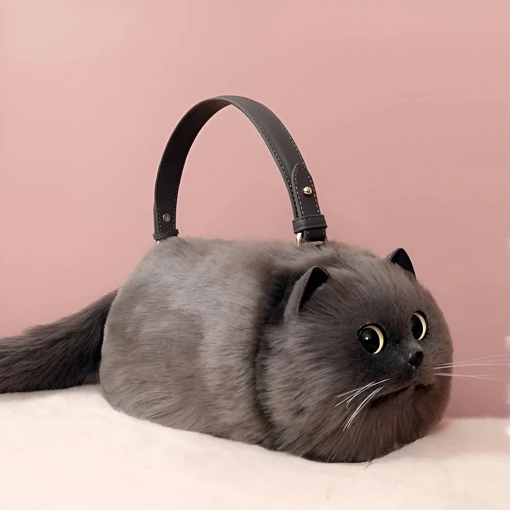 Plush Cat Shoulder Bag