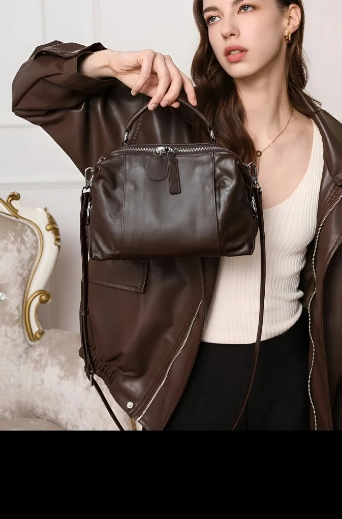 Elegant Women's Genuine Leather Shoulder Tote Bag