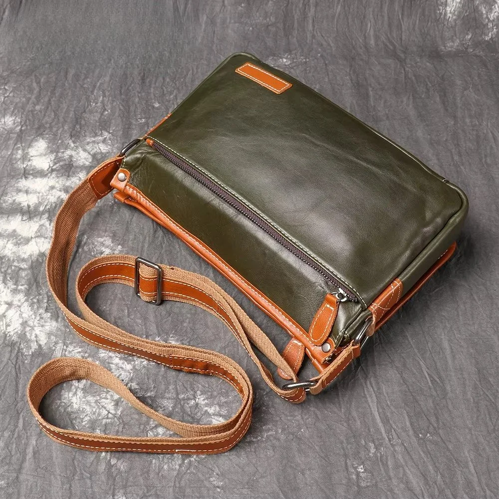 Unisex Leather Crossbody Backpack – Soft Genuine Cowhide Satchel Bag
