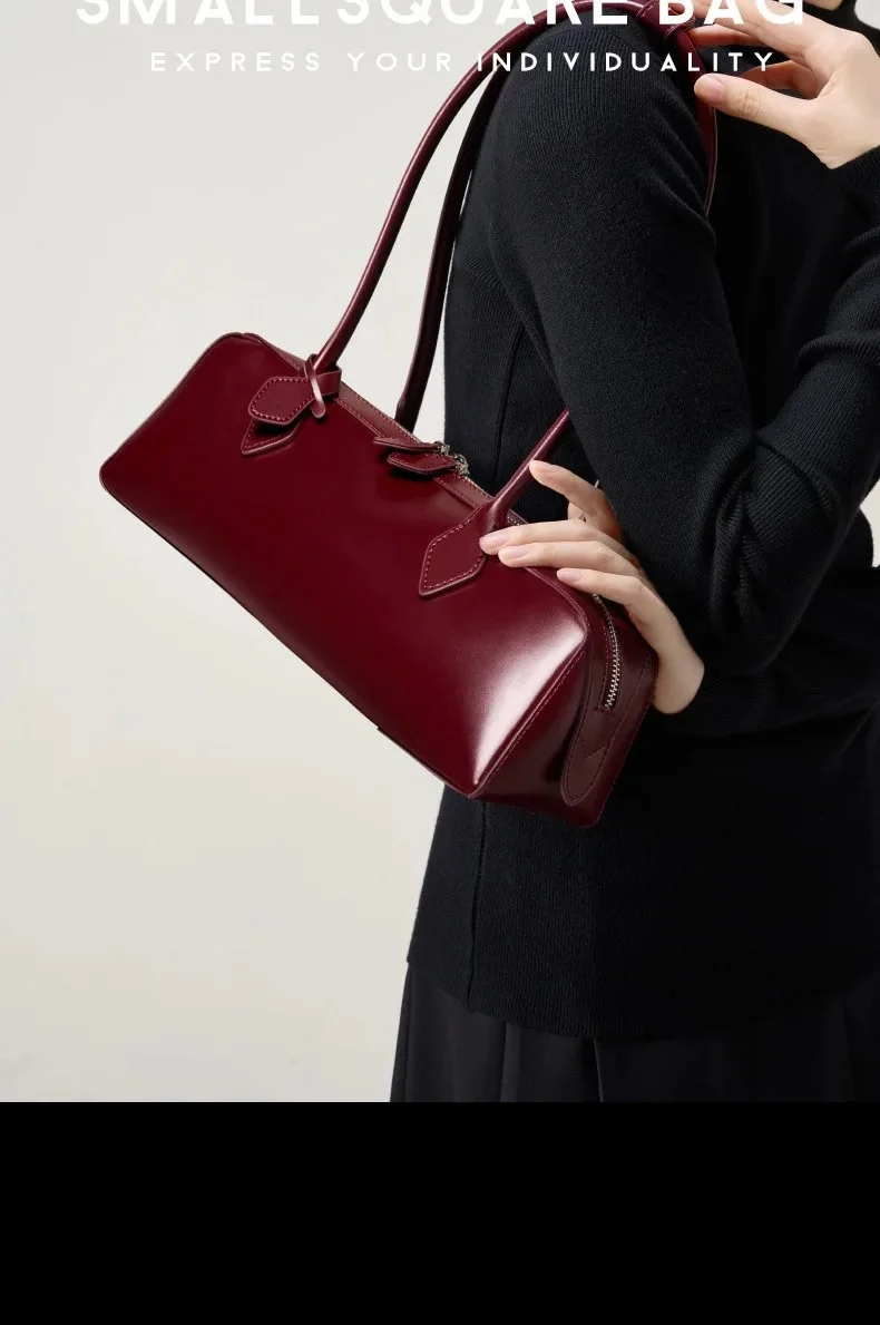 Luxury Cowhide Leather Shoulder Bag