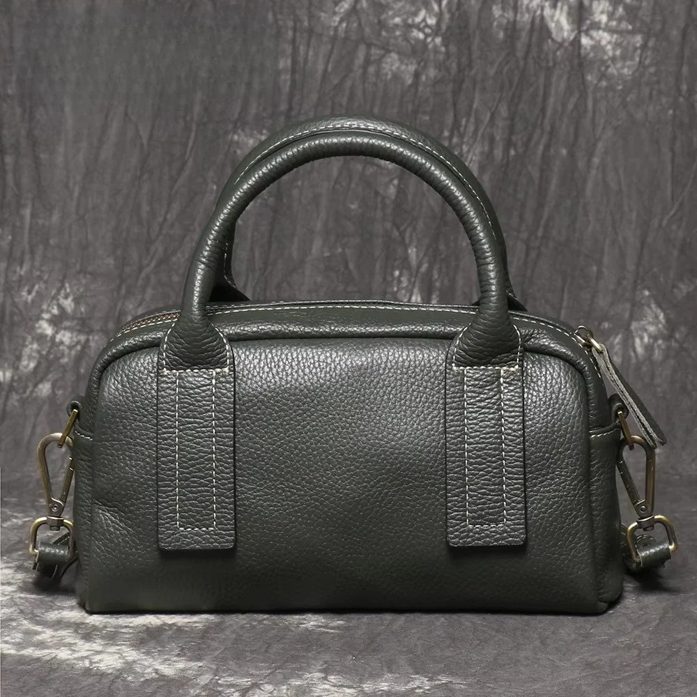 Elegant Genuine Leather Baguette Crossbody Bag for Women – Soft & Stylish