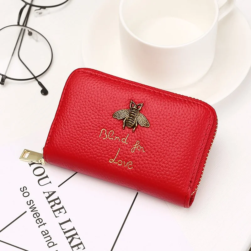 Elegant Women's Genuine Cowhide Leather Wallet – Multi-Card Coin Holder