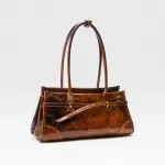 Vintage Leather Baguette Shoulder Bag – Soft, Spacious & Stylish for Everyday