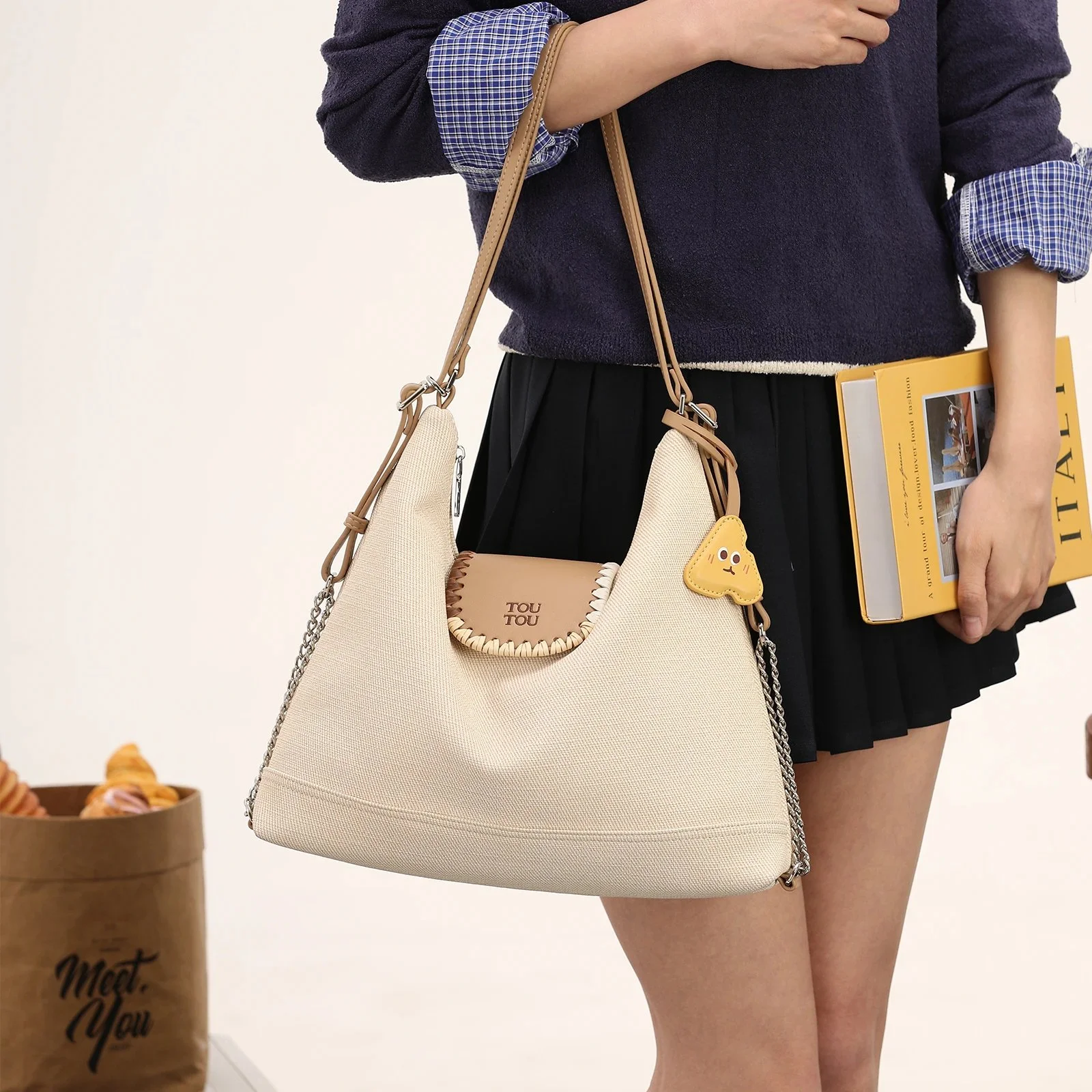 Large Capacity Woven Tote Bag for Women