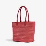 Large Straw Beach Tote Bag with Letter Embroidery – Casual Vacation Handbag
