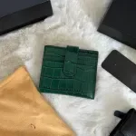 Genuine Cow Leather Alligator Print Clutch Wallet