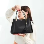 Large Leather Shoulder Tote Bag
